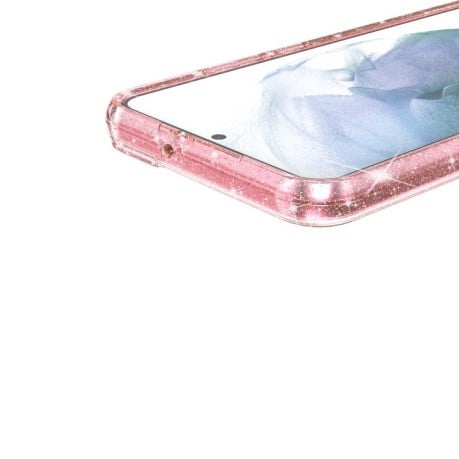 Противоударный чехол Terminator Style Glitter для Samsung Galaxy S22 Plus 5G - розовый