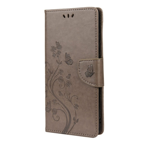 Чехол-книжка Butterfly Flower Pattern для Samsung Galaxy A53 5G - серый