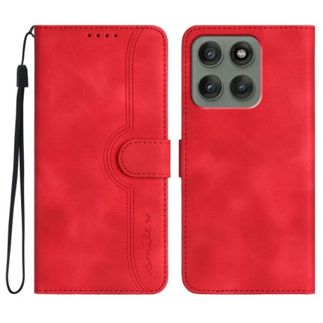 Чохол-книжка Skin Feel Heart Amile для Motorola Edge 60 Pro - червоний
