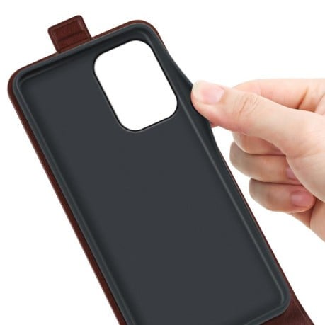 For Redmi Turbo 5 Max / Poco X8 Pro Max R64 Texture Single Vertical Flip Leather Phone Case(Brown)