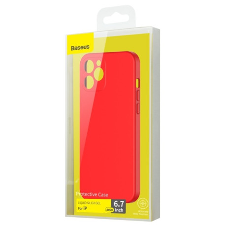 Противоударный чехол Baseus Liquid Silicone на iPhone 12 Pro - красный