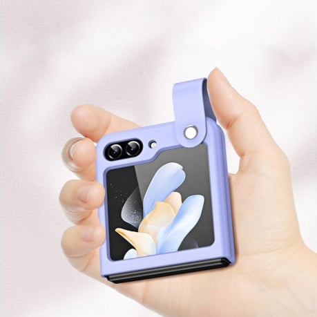 Противоударный чехол Hand Strap Type для Samsung Galaxy  Flip 6 5G - черный
