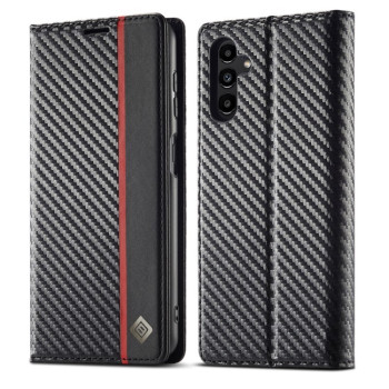 Чохол-книжка LCIMEEKE Carbon Fiber для Samsung Galaxy A35 5G - Black