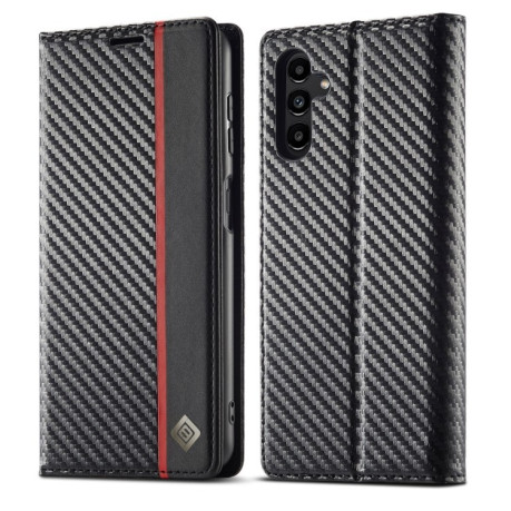 Чехол-книжка LCIMEEKE Carbon Fiber для Samsung Galaxy A35 5G - Black