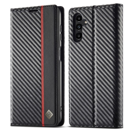 Чехол-книга LC.IMEEKE Carbon Fiber для Samsung Galaxy A54 5G - Vertical Black