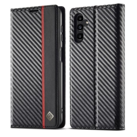 Чехол-книжка LC.IMEEKE Carbon Fiber для Samsung Galaxy S24 FE 5G - Black