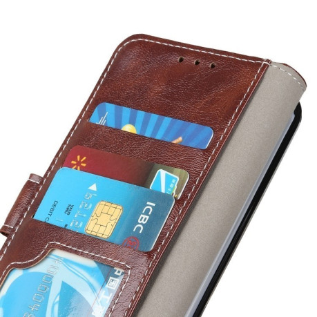 Чехол-книжка Magnetic Retro Crazy Horse Texture на Samsung Galaxy S24 FE 5G - коричневый