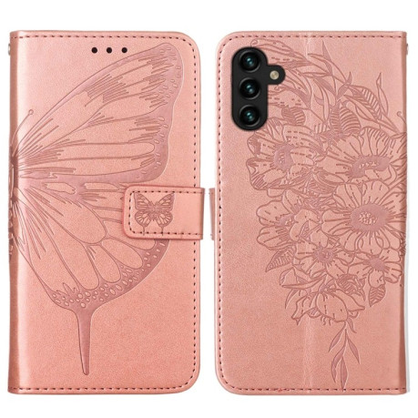Чохол-книжка Embossed Butterfly для Samsung Galaxy A04s/A13 5G - рожеве золото