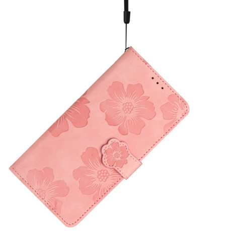 Чохол-книжка Flower Embossing Pattern для Xiaomi Redmi Note 14 4G - рожевий