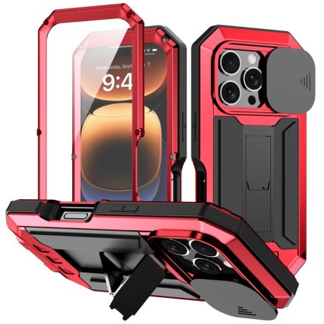 Противоударный чехол R-JUST Sliding для iPhone 16 Pro Max - красный