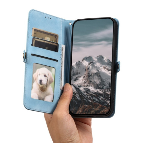 Чехол-книжка Totem Embossed Magnetic Leather для Motorola Moto G75 5G - синий