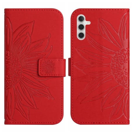Чехол-книжка Skin Feel Sun Flower для Samsung Galaxy A04S  - красный