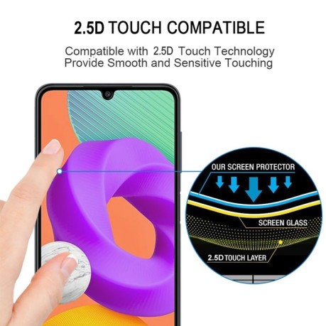Защитное стекло Full Glue Full Screen для Samsung Galaxy M22 - черное