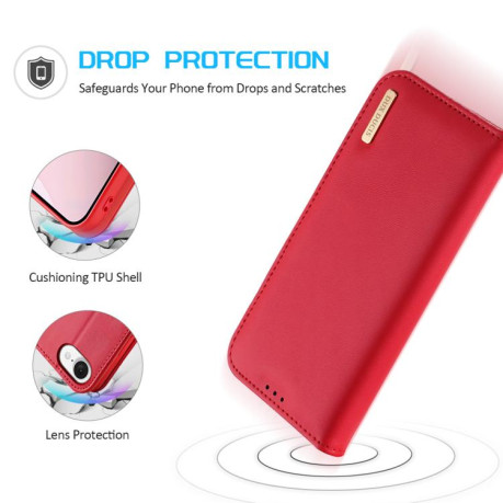 Шкіряний чохол-книжка DUX DUCIS Hivo Series на iPhone 16e - червоний