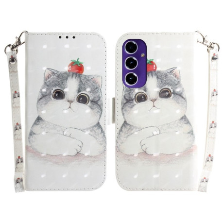 Чехол-книжка Crystal 3D Shockproof Protective Leather для Samsung Galaxy S24 FE 5G - Cat