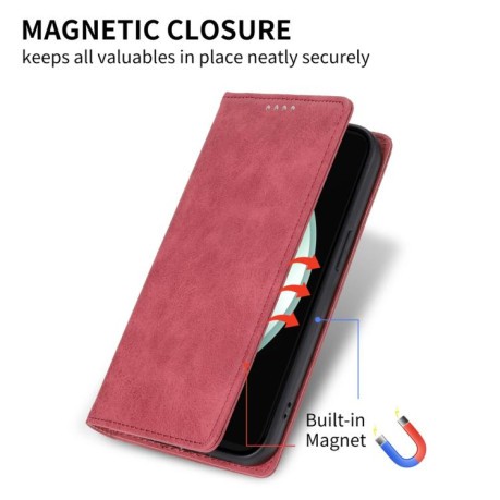Чехол-книжка Business Solid Color с защитой от сканирования RFID на Samsung Galaxy S25 FE 5G - красный