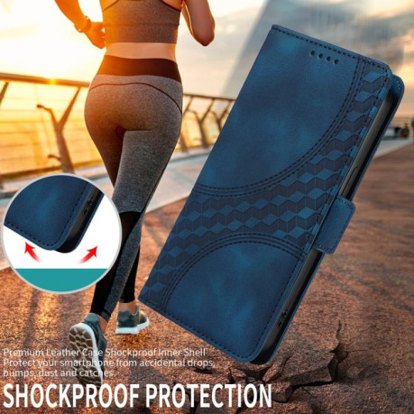 Чехол-книжка Embossed Rhombus Starry Leather для Xiaomi Redmi Note 14 4G 164.84mm - синий