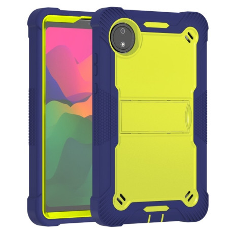 Чохол Silicone Hybrid PC Tablet Case with Holder &amp; Shoulder Strap для Xiaomi Redmi Pad SE 8.7 - Yellow Green + Navy Blue