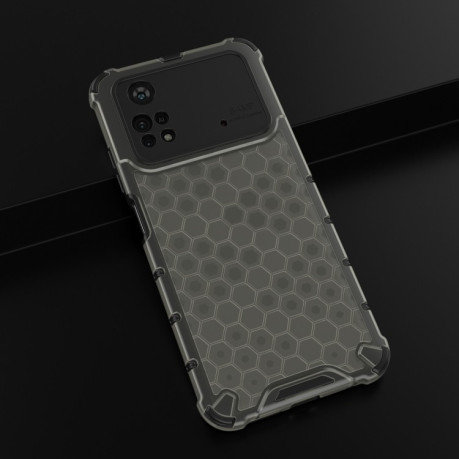 Противоударный чехол Honeycomb на Xiaomi Poco M4 Pro 4G - черный