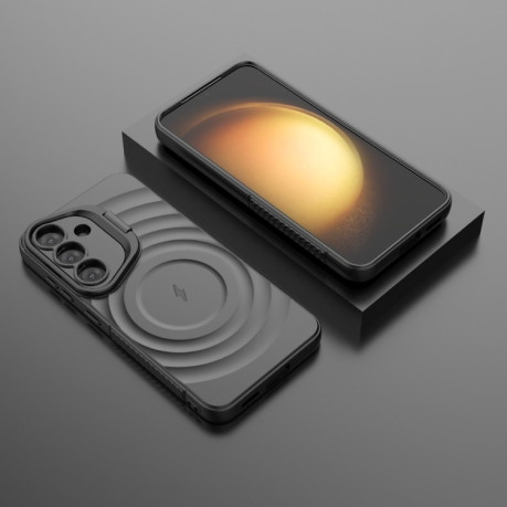 Чохол Lens Frame Bracket Corrugated MagSafe для Samsung Galaxy S25 5G - чорний