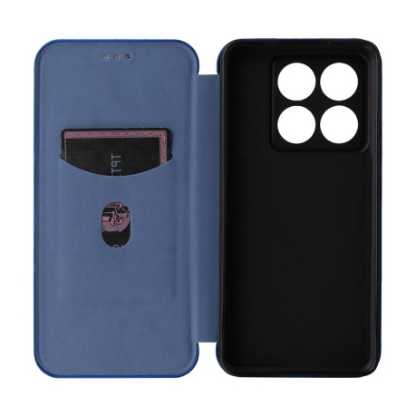 Чехол-книжка Carbon Fiber Texture на Xiaomi 14T Pro - синий