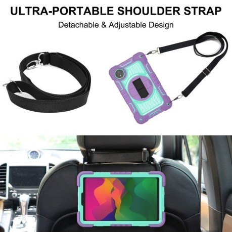 Протиударний чохол Acrylic 360 Degree Rotation Holder Leather для Redmi Pad SE 8.7 2024 - Purple + Mint Green
