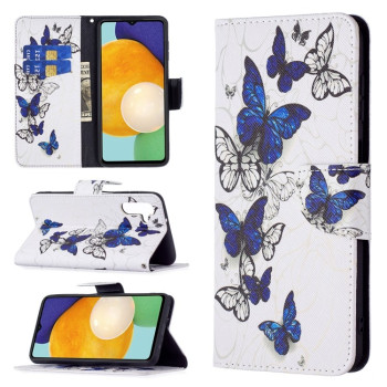 Чехол-книжка Colored Drawing Series на Samsung Galaxy A04s/A13 5G - Blue Butterflies