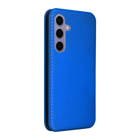 Чохол-книжка Carbon Fiber Texture на Samsung Galaxy S25+ 5G - синій