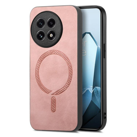 Чохол Solid Color Retro Magsafe для OnePlus 13R/Ace 5/Ace 5 Pro - рожевий