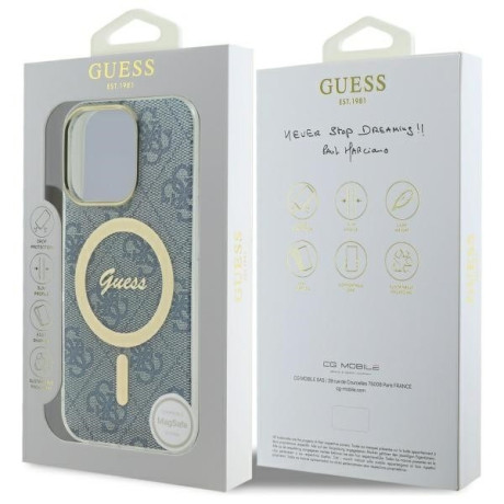 Оригінальний чохол Guess IML 4G MagSafe для iPhone 16 Pro - Blue