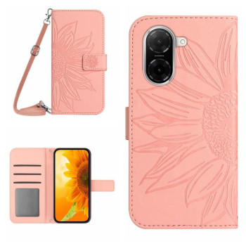 Чехол-книжка Skin Feel с рисунком подсолнуха на Xiaomi Redmi A5 4G 173.3mm - розовый