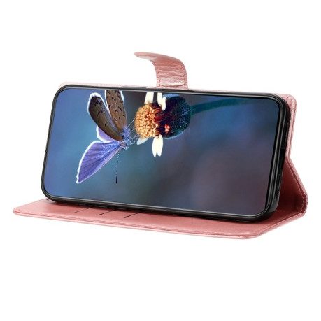 Чехол-книжка Cherry Blossom Butterfly Skin Feel Embossed на Motorola Edge 50 5G - золото