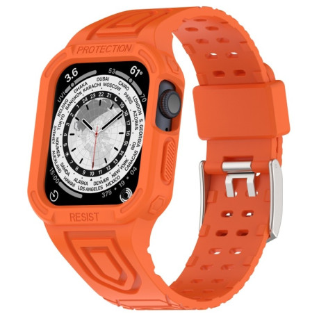 Ремешок Silicone Integrated для Apple Watch Series 8/7 41mm/40mm/38mm - оранжевый