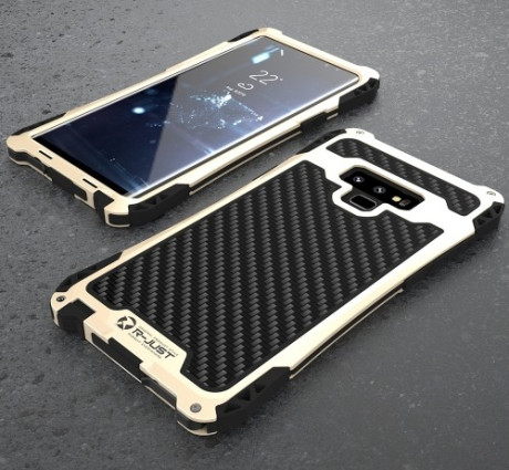 Противоударный металлический чехол R-JUST AMIRA Metal на Samsung Galaxy Note 9 - черно-золотой