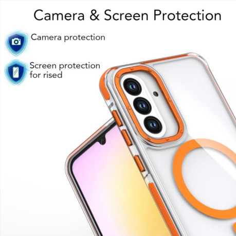 Чехол Dual-color MagSafe TPU Hybrid для Samsung Galaxy A56 5G - фиолетовый