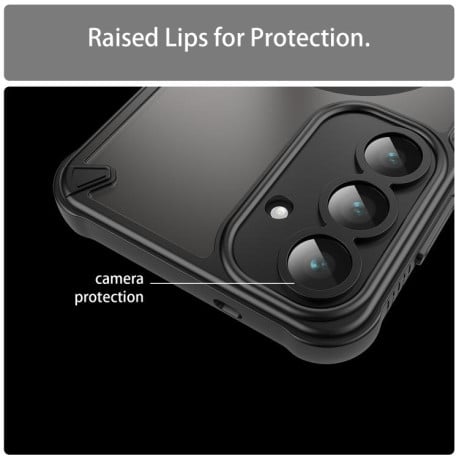 Противоударный чехол Armor Glaze с MagSafe гибридный на Samsung Galaxy S25 FE 5G - черный