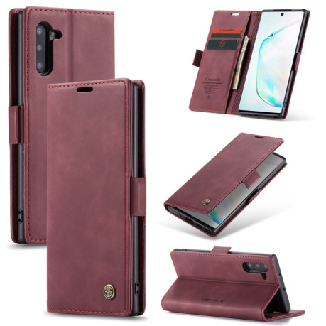 Кожаный чехол CaseMe-013 Multifunctional на Samsung Galaxy Note 10- винно-красный