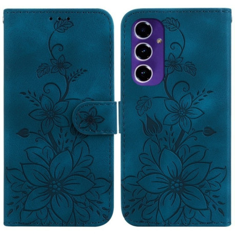 Чехол-книжка Lily Embossed Leather для Samsung Galaxy S24 FE 5G - синий