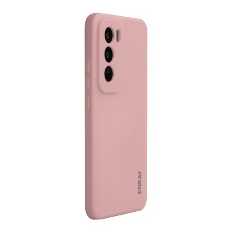 Противоударный чехол ENKAY Liquid Silicone для OPPO Reno12 Pro - розовый