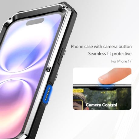 Противоударный чехол R-JUST Life Waterproof на iPhone 17 - серебристый