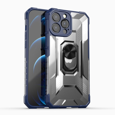 Противоударный чехол Clear Matte with Holder для iPhone 13 Pro Max - синий