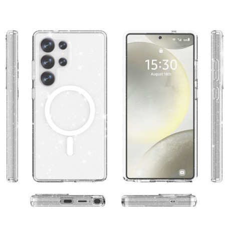 Протиударний чохол Terminator Style Transparent MagSafe Magnetic для Samsung Galaxy S25 Ultra 5G - Glitter White