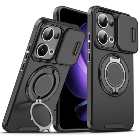 Противоударный чехол Sliding Camshield Ring Holder для OPPO Reno13 5G Global - черный
