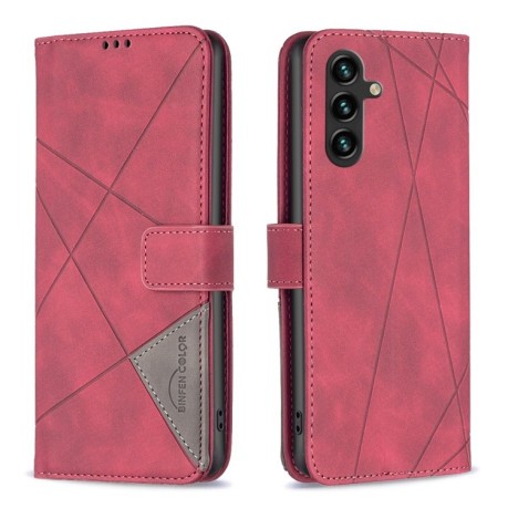 Чохол-книжка Magnetic Buckle Rhombus Texture для Samsung Galaxy A05s - червоний