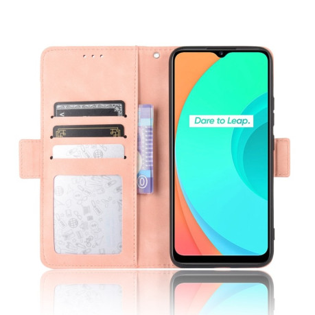 Кожаный чехол-книжка Wallet Style Skin на Realme C11 - розовый