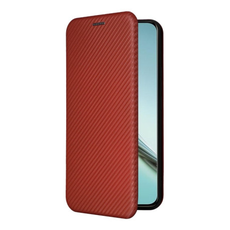 Чохол-книжка Carbon Fiber Texture на Realme 13 Pro / 13 Pro+ - коричневий