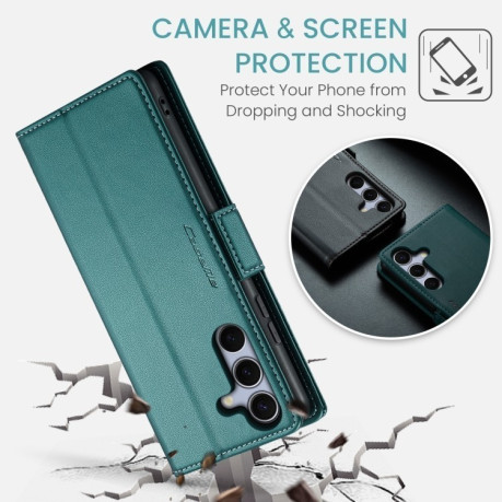 Чохол-книжка CaseMe 023 Butterfly Buckle Litchi RFID Anti-theft Leather  для Samsung Galaxy S25+ 5G - зелений