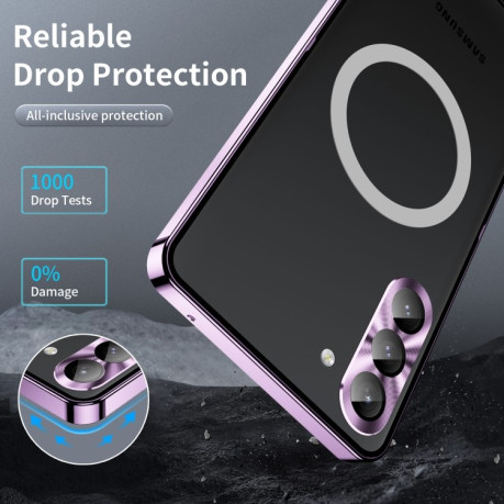 Противоударный чехол Frosted Metal (MagSafe) для Samsung Galaxy S23 FE 5G - фиолетовый