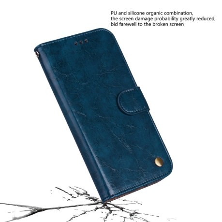 Чехол-книжка Oil Wax Texture для Xiaomi Poco X4 Pro 5G - синий