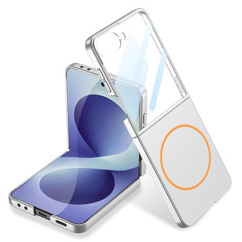 Чехол GKK с MagSafe на Samsung Galaxy Flip8 5G — серебристый